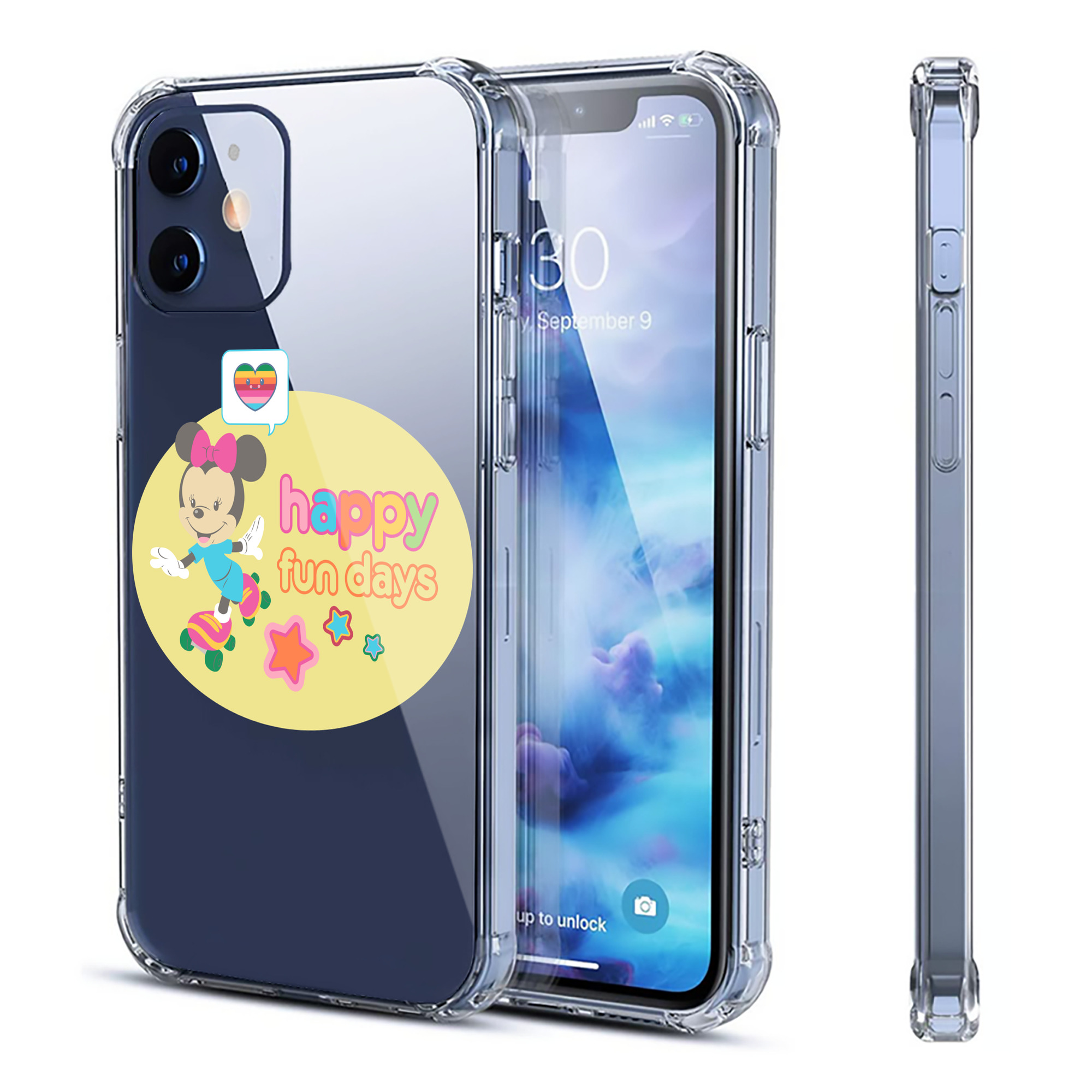 （画像用） ミッキーマウス Mickey Mouse 【iPhone 12シリーズ対応】透明スマホケース（クリアソフトケース）